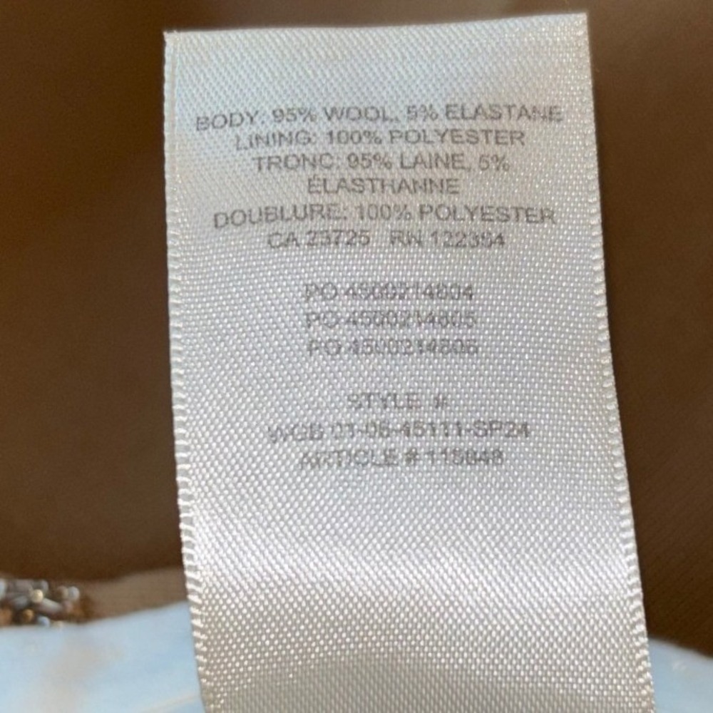 Aritzia Babaton Womens Camel Brown Overlap Wool Wide Leg Dress Pants Size 2 - Picture 15 of 15